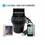 DrPhone CAR 4 Autolader 2 Sockets Splitter 80W - 2x USB 5V 3.1A - Digitaal scherm - Bekerhouder