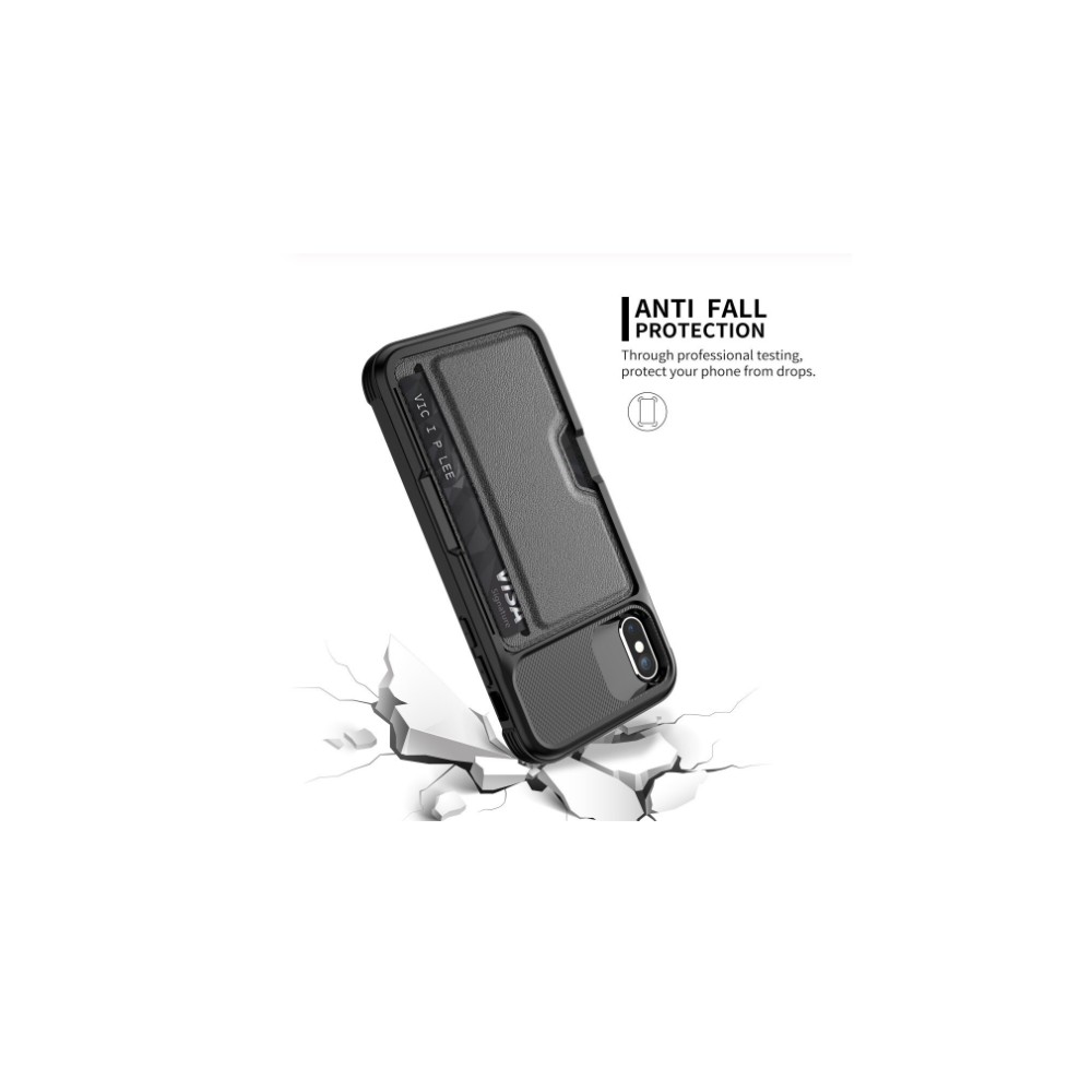 Munching impliciet Arbeid DrPhone iPhone XR TPU Kaarhouder Armor Case met magnetische autohouder  ondersteuning - Zwart