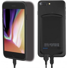 DrPhone iPhone Lightning Smart Power Bank - Batterijhouder 4000 mAh met Nano adsorptie Gel Pad - Zwart