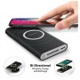 DrPhone PB2 Draagbare 10000mAh Powerbank Qi Draadloze oplader – Charge-Recharge - Grijs