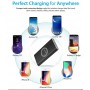 DrPhone PB2 Draagbare 10000mAh Powerbank Qi Draadloze oplader – Charge-Recharge - Grijs