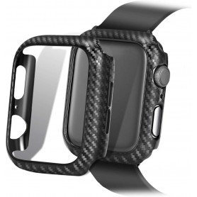 DrPhone Apple Watch 2/3 38mm Carbon Fiber Textuur Bumper Hard PC Case