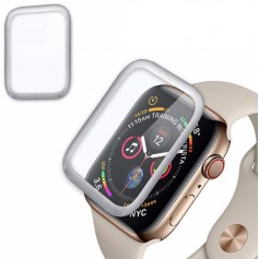 DrPhone Apple Watch 4/5 (40mm) Full-covered Glas - 0.2mm - Full-covered ( UNIEK TOT AAN DE RANDEN) Zilver