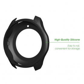 DrPhone Samsung Galaxy Watch 42mm Hoesje - Hoogkwaliteit Siliconen - Schokbestendig - Beschermhoes - Zwart