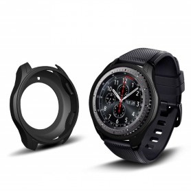 DrPhone Samsung Galaxy Watch 42mm Hoesje - Hoogkwaliteit Siliconen - Schokbestendig - Beschermhoes - Zwart