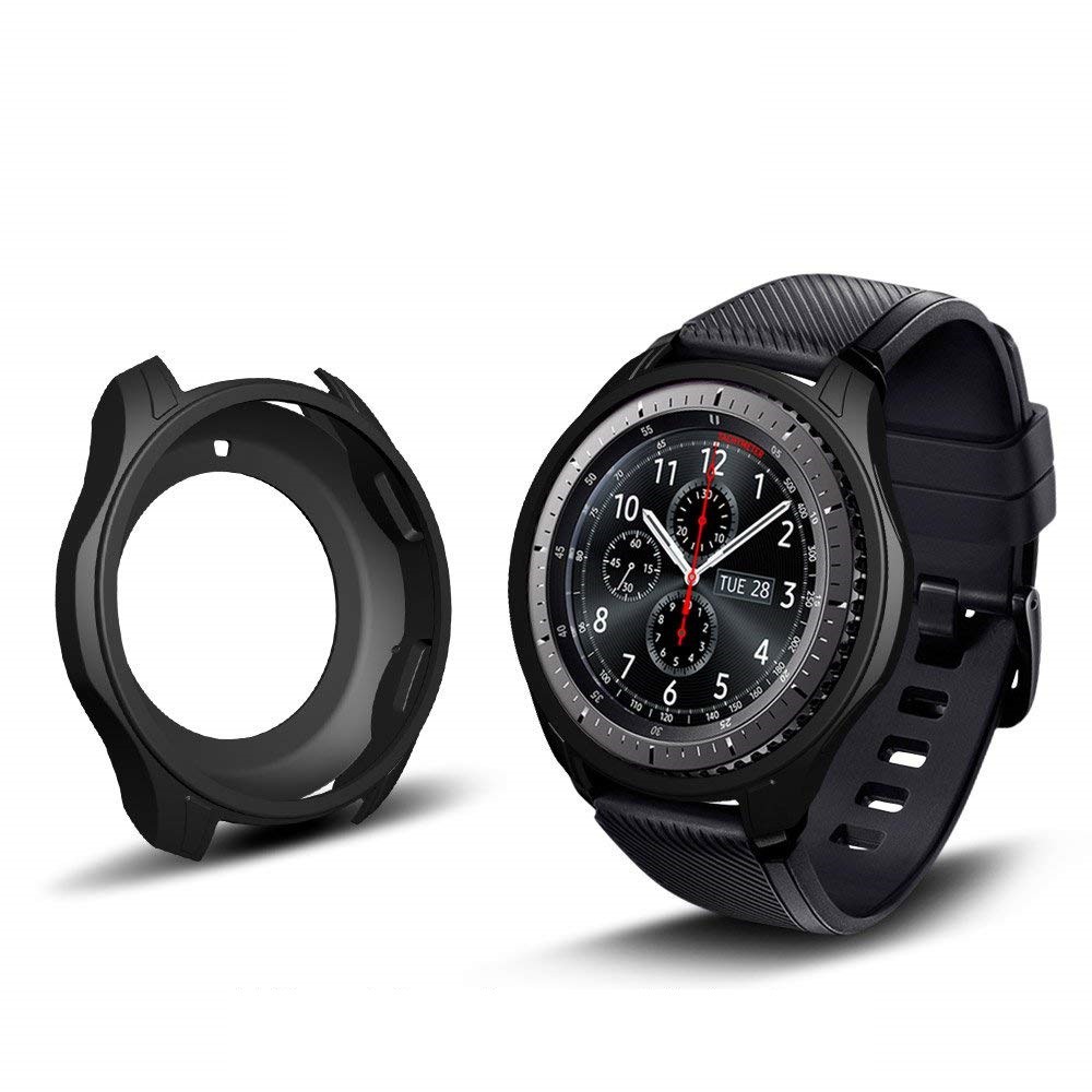 Boekwinkel laat staan Complex DrPhone Samsung Galaxy Watch 42mm Hoesje - Hoogkwaliteit Siliconen -  Schokbestendig - Beschermhoes - Zwart