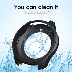 DrPhone Samsung Galaxy Watch 42mm Hoesje - Hoogkwaliteit Siliconen - Schokbestendig - Beschermhoes - Zwart