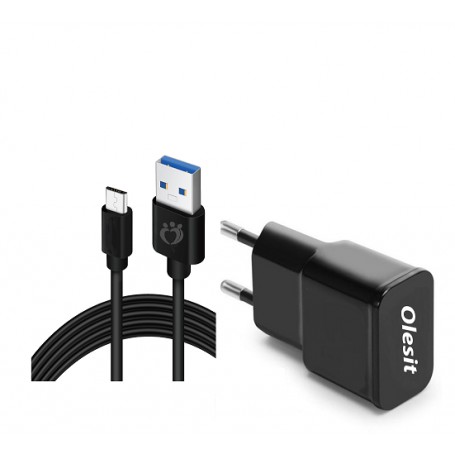 Bevestigen aan Snel Knop OLESIT 5V 2A 10W. 1 poort USB Oplader UNS-1538 Adapter + 1.5M TYPE-C
