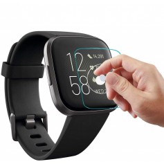 DrPhone Fitbit Versa 2 Glas Screenprotector- Tempered Glass - Glazen Gehard Transparant 9H 2.5D - Screen Protector