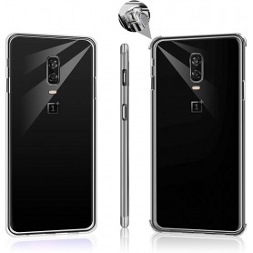 DrPhone OnePlus 6T TPU Hoesje - Siliconen Bumper Case met Verstevigde randen – transparant