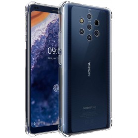 DrPhone Nokia 9 PureView TPU Hoesje - Siliconen Bumper Case met Verstevigde randen – transparant
