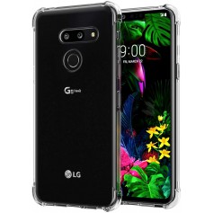 DrPhone LG G8 ThinQ TPU Hoesje - Siliconen Bumper Case met Verstevigde randen – transparant