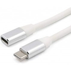 DrPhone CHX9 - USB C male naar USB C female kabel – Data- & Oplaad verlengkabel – 1M - OTG – Zilver
