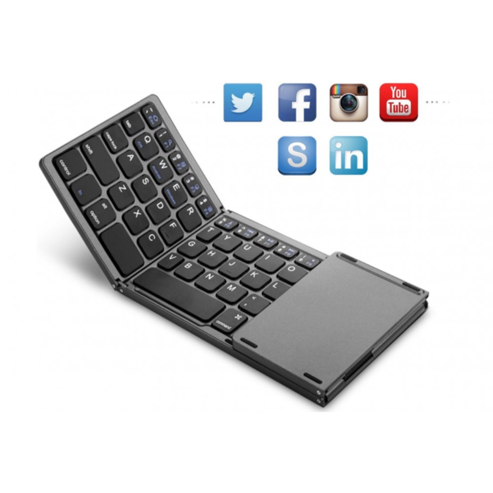 DrPhone - Elementkeyboard - W03 Draadloos Bluetooth Foldable Keyboard + Muis - IOS / Windows / - Opvouwbaar toetsenbord