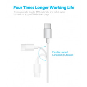 DrPhone LUNAR - USB-C Naar Lightning Kabel - Fast Charge 9V - 50% Sneller Laden - iPad Pro / iPhone 11 / 11 Pro / Max XS