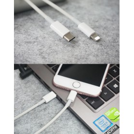 DrPhone LUNAR2 - USB-C Naar Lightning Kabel - 5V - 20% Sneller Laden - iPad Pro / iPhone 11 / 11 Pro / XS Max / XS