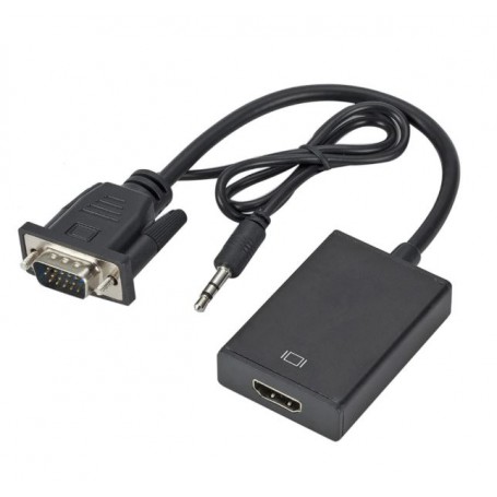sympathie Vermindering pakket DrPhone VGA Male naar HDMI Female Converter Adapter - 1080P - Audio Video  Kabel Converter – Zwart