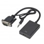 DrPhone VHA VGA Male naar HDMI Female Converter Adapter - 1080P - Audio Video Kabel Converter – Zwart
