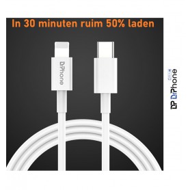 DrPhone LUNAR2 - USB-C Naar Lightning Kabel - 5V - 20% Sneller Laden - iPad Pro / iPhone 11 / 11 Pro / XS Max / XS