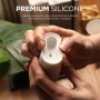 DrPhone AirPods 1/2 Zachte Siliconen Standhouder - Mini Draagbare Bureau Oplaadstation - Wit