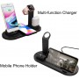 DrPhone Ultimate 5 in 1 Oplaadstation - Qi Draadloos – Type-c/Micro usb/Lightning & AirPods - Apple Watch Standhouder – Wit