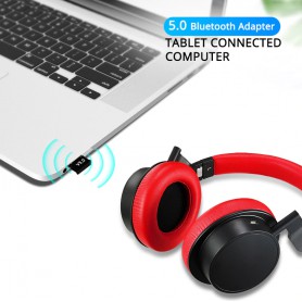 DrPhone B5 - Bluetooth 5.0 USB Adapter Dongle - 20 Meter Bereik - Stabielere verbinding - Zwart