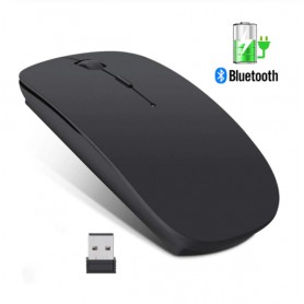 DrPhone MIX2 - 2 in 1 Draadloos Bluetooth Muis + 2.4Ghz Dongle Wireless Mouse - Wit