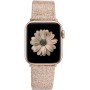 DrPhone Apple Watch 5/4/3/2 42/44mm Vrouwen Glitter Bling PU Lederen Armband Goud