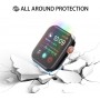 DrPhone FC4 - 44MM TPU Siliconen Case – 360 Graden bescherming – Voor Apple Watch 44 mm - Transparant Zwart