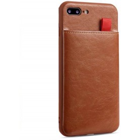 DrPhone- Luxury PU Lederen 3 Card Slots Telefoonhoesje – Lederen Telefoonhoesje- Case Slim Cover Voor iPhone 11 Pro Max- Bruin