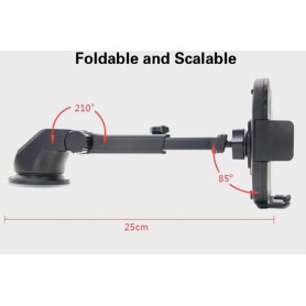 DrPhone QC2 - Qi Wireless Oplader Auto + 2 Poorten Autolader + Micro USB kabel - Telefoon houder - Handsfree Bellen 