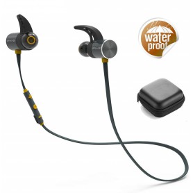 DrPhone IPX5 Waterdichte Draadloze Bluetooth V4.1 Headset - Dubbele batterij met microfoon – Geel