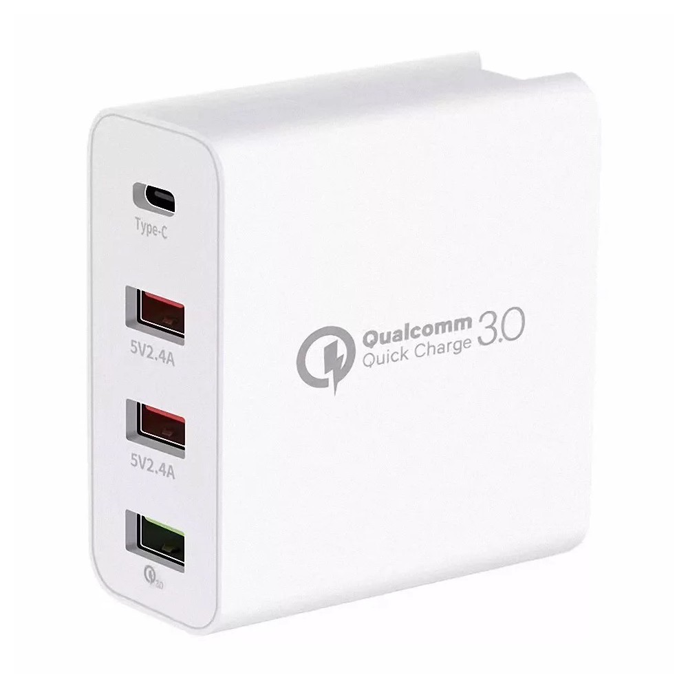 DrPhone ICON2 - 48W Snellader - Poorten - Type-C Fast Charger Stekker – Qualcomm - iPhone - Wit