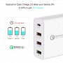 DrPhone WL2 - USB-C 4 Poorten PD wandoplader 5V 3A - 36W - Type-C Fast Charge Qualcomm 3.0 – Wit