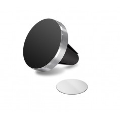 DrPhone A1 Pro - Universeel Autohouder Magnetische Ventilatie Houder voor Smartphones + 3M Metalen Plaat - Zilver