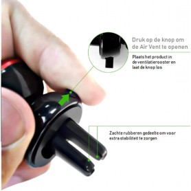 DrPhone A2 - Magnetische Smartphone Houder- Ventilatierooster Houder voor  Mobiel + 2 Metalen Plakkers - Rosegoud