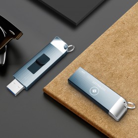 LUXWALLET - XPRO3 - USB 3.0 - 256GB Telescopisch Uitschuifbaar USB-Stick - High Speed Opslag - Grijs