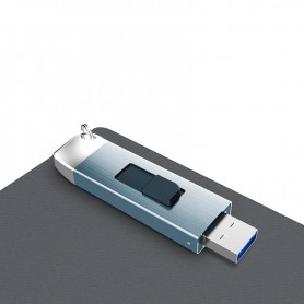 LUXWALLET - XPRO3 - USB 3.0 - 256GB Telescopisch Uitschuifbaar USB-Stick - High Speed Opslag - Grijs