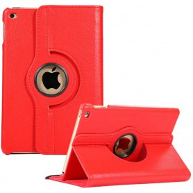 DrPhone Draaibare 360° PU Lederen Cover iPad Mini 4/5 Rood