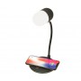 DrPhone SmartSound – 3 in 1 Lamp - Smart Speaker + Nachtlamp + Draadloos Laden - Bluetooth 5.0 - Bureaulamp - Zwart