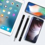 DrPhone SX Pro V6 Stylus Pen Side Grip - Precision Disc Capacitief + 1 Vervangbare Fijne Punt Disc + 1 Fiber Tip – Zilver