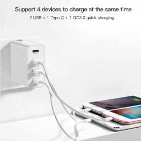 DrPhone ICON2 - 48W Snellader - 4 Poorten Lader + 2x Lightning Kabels voor Apple iPhone / iPad Pro / Air / Mini 