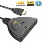 DrPhone 4K2 - HDMI-switch Splitter 3-poorten Pigtail - 4K HDMI-switch - 3-in-1-out met high-speed - Zwart