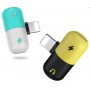 DrPhone Lightning Splitter Jack Pill Adapter - 2-in-1 Lightning Splitter Adapter voor o.a iPhone 7/8 / X / XS/XS MAX / 7