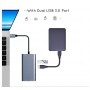 DrPhone MF2 USB C Hub - 8-in-1 adapter met Ethernet-poort- 4K UHD HDMI, PD 87W - VGA, 2x USB 3.0 - SD-kaartlezer – mic & audio