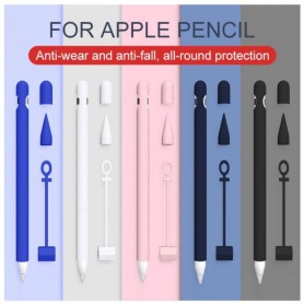 DrPhone P1 – 4 in 1 Stylus Siliconen Pouch Sleeve geschikt voor Apple pencil 1ste Genaratie - Grijs