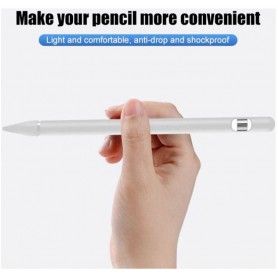 DrPhone P1 – 4 in 1 Stylus Siliconen Pouch Sleeve geschikt voor Apple pencil 1ste Genaratie - Grijs
