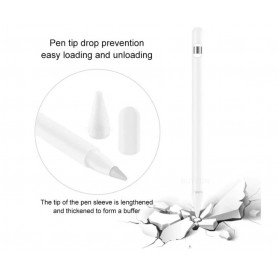 DrPhone P1 – 4 in 1 Stylus Siliconen Pouch Sleeve geschikt voor Apple pencil 1ste Genaratie - Grijs