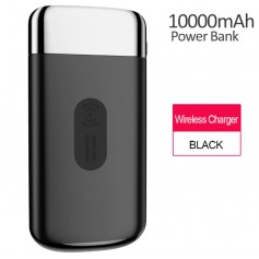 DrPhone Qi Draadloze Oplader + Power Bank 10000 mah - Draagbare Powerbank Qi Lader met 2 USB poorten