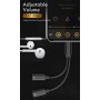 DrPhone LS02 - Dual 2 in 1 Lightning Audio splitter - Audio & Oplaadadapter Converter Smart Chip - iPhone / iPad - Zwart
